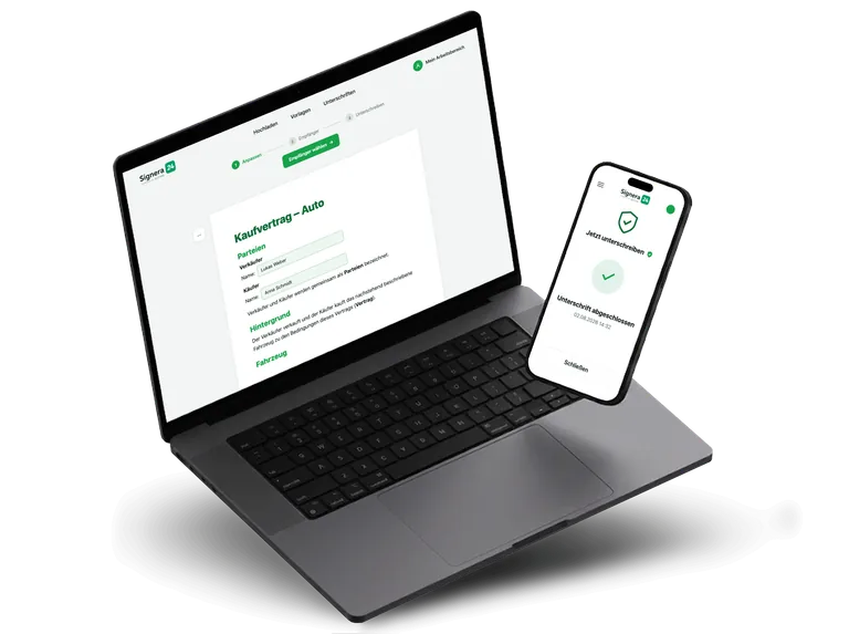 Signera24 im Browser und auf dem Smartphone